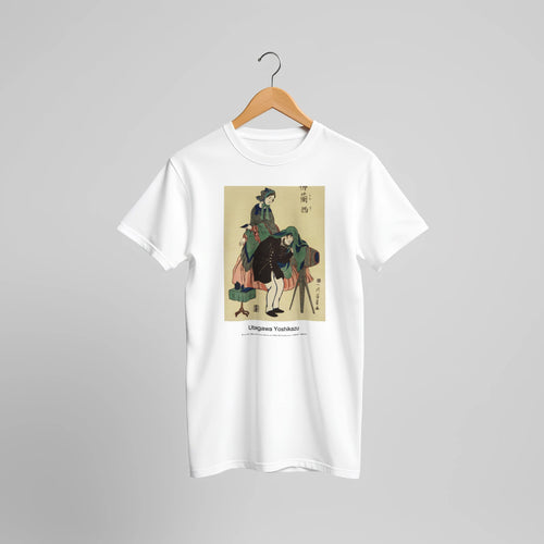 French Photographer in Old Yokohama (1848-1863) by Utagawa Yoshikazu. Custom Print on a 100% Airlume Combed and Ring-Spun Cotton Unisex Crewneck T-shirt Original Aspect Ratio