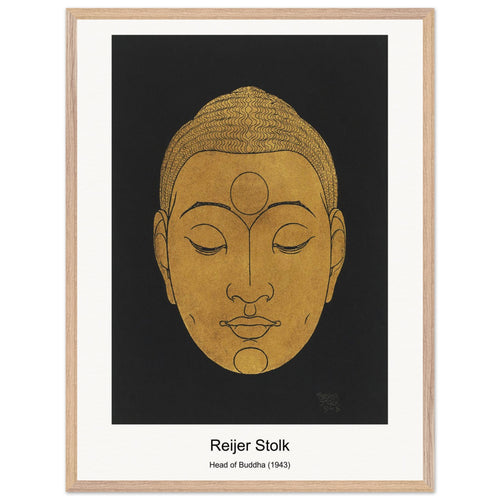 Head of Buddha (1943) by Reijer Stolk. Archival Print on Museum Quality Matte Paper. Premium Wood Framed Wall Art. Optimised Aspect Ratio.