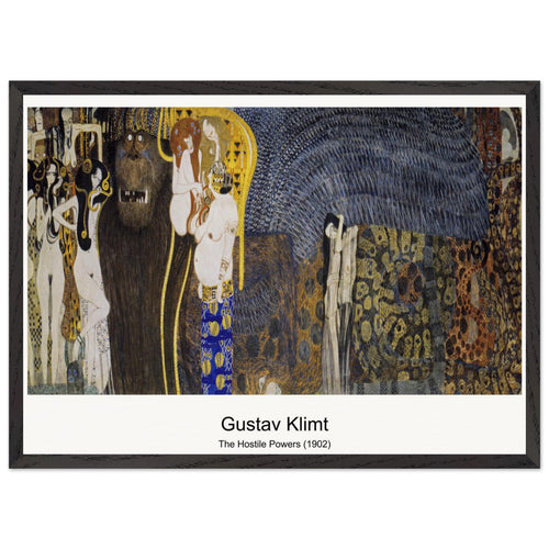 The Hostile Powers (1902) by Gustav Klimt. Archival Print on Museum Quality Matte Paper. Premium Wood Framed Wall Art. Optimised Aspect Ratio.