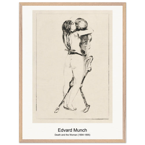Death and the Woman (1894-1895) by Edvard Munch. Archival Print on Museum Quality Matte Paper. Premium Wood Framed Wall Art. Optimised Aspect Ratio.