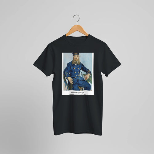Olive Trees (1889) by Vincent van Gogh. Custom Print on a 100% Airlume Combed and Ring-Spun Cotton Unisex Crewneck T-shirt Optimised Aspect Ratio.