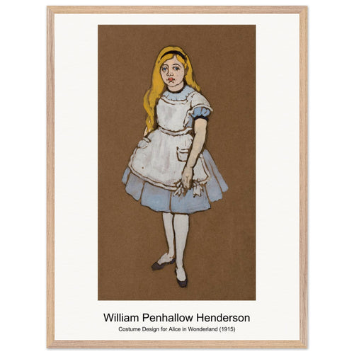 Costume Design for Alice in Wonderland (1915) by William Penhallow Henderson. Archival Print on Museum Quality Matte Paper. Premium Wood Framed Wall Art. Original Aspect Ratio