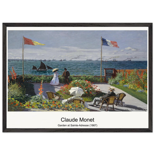 Garden at Sainte-Adresse (1867) by Claude Monet. Archival Print on Museum Quality Matte Paper. Premium Wood Framed Wall Art. Optimised Aspect Ratio.