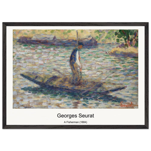 A Fisherman (1884) by Georges Seurat. Archival Print on Museum Quality Matte Paper. Premium Wood Framed Wall Art. Original Aspect Ratio