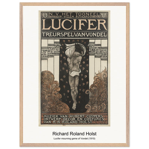 Lucifer mourning game of Vondel (1910) by Richard Roland Holst. Archival Print on Museum Quality Matte Paper. Premium Wood Framed Wall Art. Original Aspect Ratio