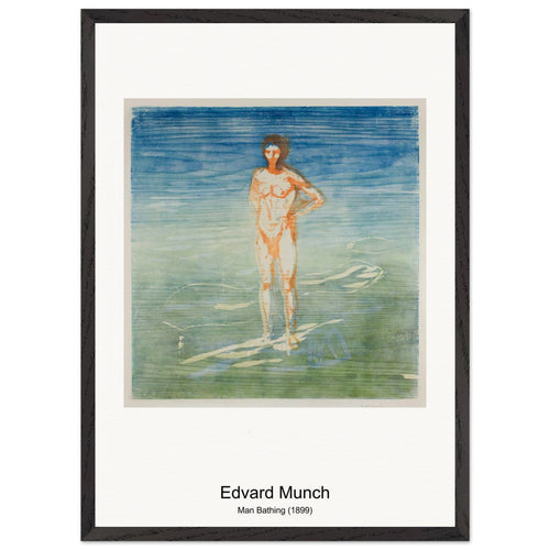 Man Bathing (1899) by Edvard Munch. Archival Print on Museum Quality Matte Paper. Premium Wood Framed Wall Art. Original Aspect Ratio