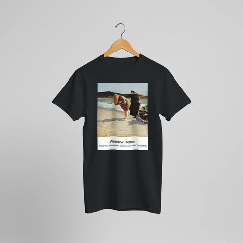 Breezing Up, A Fair Wind (1873-1876) by Winslow Homer. Custom Print on a 100% Airlume Combed and Ring-Spun Cotton Unisex Crewneck T-shirt Optimised Aspect Ratio.
