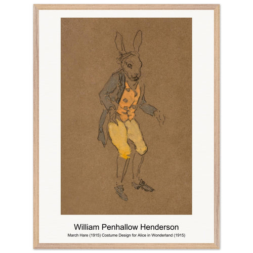 March Hare (1915) Costume Design for Alice in Wonderland (1915) by William Penhallow Henderson. Archival Print on Museum Quality Matte Paper. Premium Wood Framed Wall Art. Original Aspect Ratio