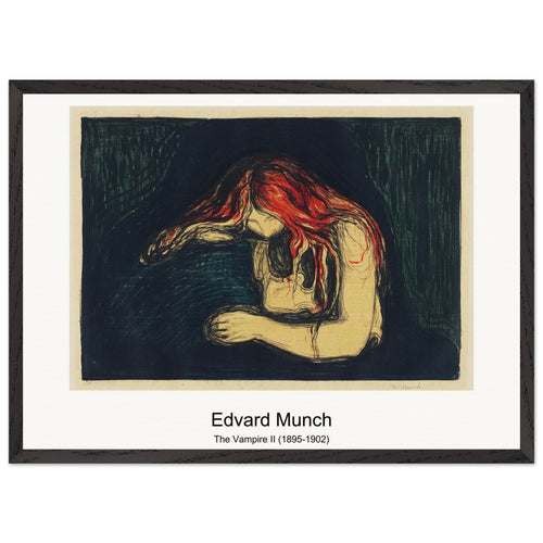 The Vampire II (1895-1902) by Edvard Munch. Archival Print on Museum Quality Matte Paper. Premium Wood Framed Wall Art. Original Aspect Ratio