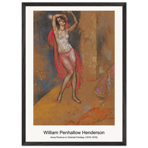 Anna Pavlova in Oriental Fantasy (1915-1916) by William Penhallow Henderson. Archival Print on Museum Quality Matte Paper. Premium Wood Framed Wall Art. Optimised Aspect Ratio.