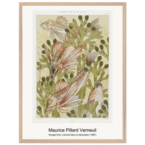 Rouget from L'animal dans la décoration (1897) by Maurice Pillard Verneuil. Archival Print on Museum Quality Matte Paper. Premium Wood Framed Wall Art. Optimised Aspect Ratio.