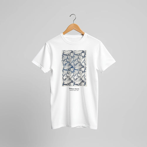 Indian pattern (1875) by William Morris. Custom Print on a 100% Airlume Combed and Ring-Spun Cotton Unisex Crewneck T-shirt Original Aspect Ratio