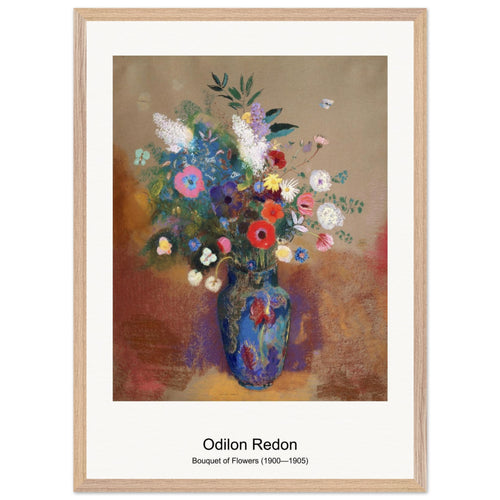 Bouquet of Flowers (1900—1905) by Odilon Redon. Archival Print on Museum Quality Matte Paper. Premium Wood Framed Wall Art. Original Aspect Ratio
