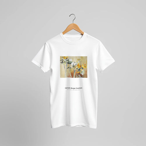 Orange Flower without Margin (1915) by Hannah Borger Overbeck. Custom Print on a 100% Airlume Combed and Ring-Spun Cotton Unisex Crewneck T-shirt Original Aspect Ratio