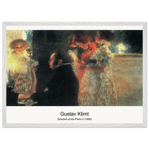 Schubert at the Piano II (1899) by Gustav Klimt. Archival Print on Museum Quality Matte Paper. Premium Wood Framed Wall Art. Optimised Aspect Ratio.