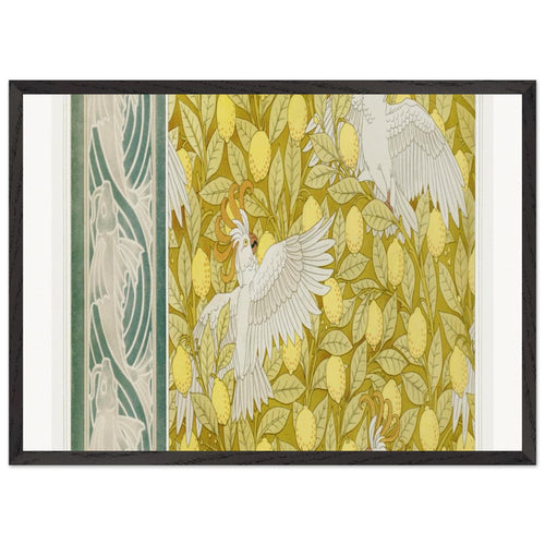 Poissons, frise au pochoir. Cacatoës et citrons, cretonne from L'animal dans la décoration (1897) by Maurice Pillard Verneuil. Archival Print on Museum Quality Matte Paper. Premium Wood Framed Wall Art. Optimised Aspect Ratio.
