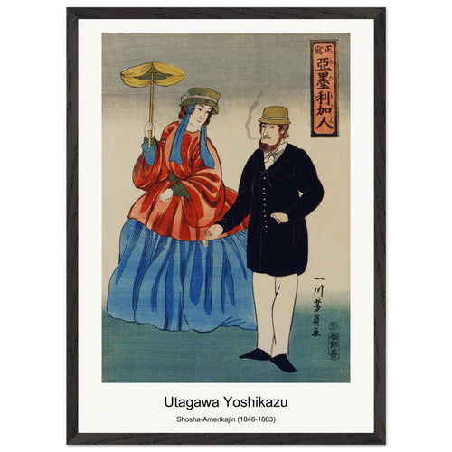 Shosha-Amerikajin (1848-1863) by Utagawa Yoshikazu. Archival Print on Museum Quality Matte Paper. Premium Wood Framed Wall Art. Optimised Aspect Ratio.