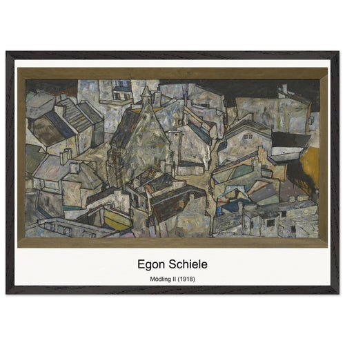 Mödling II (1918) by Egon Schiele. Archival Print on Museum Quality Matte Paper. Premium Wood Framed Wall Art. Optimised Aspect Ratio.