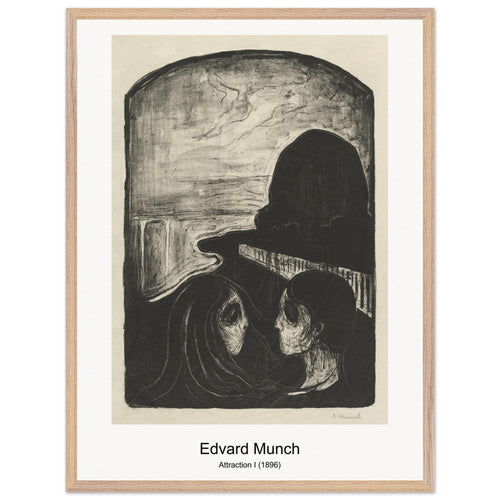 Attraction I (1896) by Edvard Munch. Archival Print on Museum Quality Matte Paper. Premium Wood Framed Wall Art. Optimised Aspect Ratio.