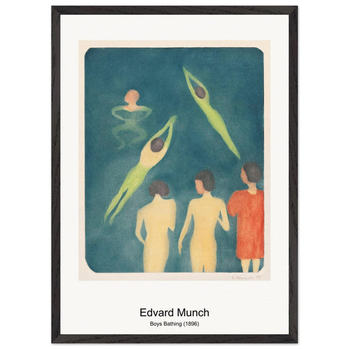 Boys Bathing (1896) by Edvard Munch. Archival Print on Museum Quality Matte Paper. Premium Wood Framed Wall Art. Original Aspect Ratio