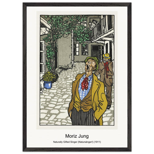Viennese Café: On the Terrace (Wiener Café: Auf der Terasse) (1911) by Moriz Jung. Archival Print on Museum Quality Matte Paper. Premium Wood Framed Wall Art. Original Aspect Ratio