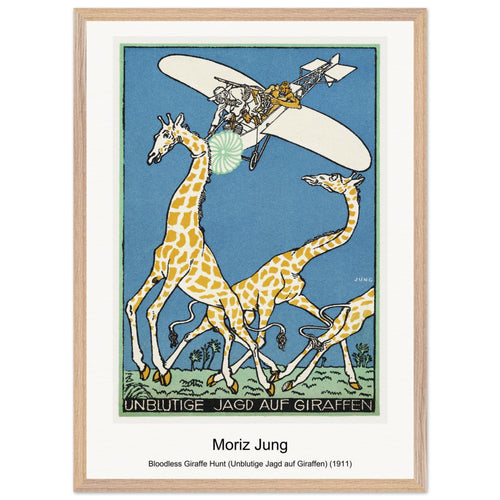 Bloodless Giraffe Hunt (Unblutige Jagd auf Giraffen) (1911) by Moriz Jung. Archival Print on Museum Quality Matte Paper. Premium Wood Framed Wall Art. Optimised Aspect Ratio.