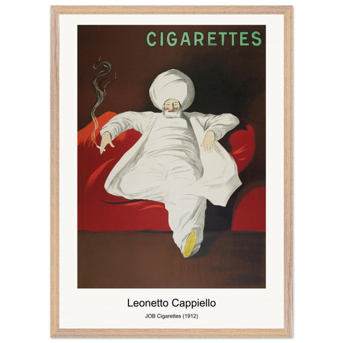 JOB Cigarettes (1912) by Leonetto Cappiello. Archival Print on Museum Quality Matte Paper. Premium Wood Framed Wall Art. Optimised Aspect Ratio.