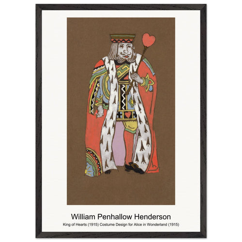 King of Hearts (1915) Costume Design for Alice in Wonderland (1915) by William Penhallow Henderson. Archival Print on Museum Quality Matte Paper. Premium Wood Framed Wall Art. Original Aspect Ratio