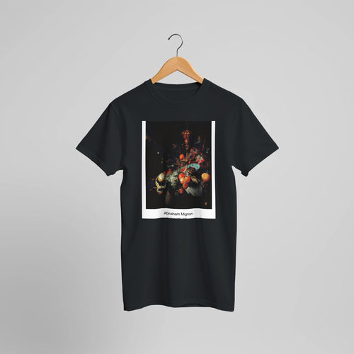 Fruits (1660 - 1679) by Abraham Mignon. Custom Print on a 100% Airlume Combed and Ring-Spun Cotton Unisex Crewneck T-shirt Optimised Aspect Ratio.