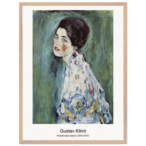 Porträt einer Dame (1916-1917) by Gustav Klimt. Archival Print on Museum Quality Matte Paper. Premium Wood Framed Wall Art. Optimised Aspect Ratio.