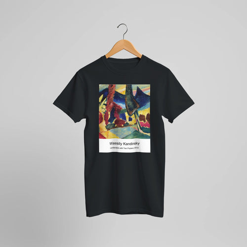 Murnau, Burggrabenstrasse 1 (1908) by Wassily Kandinsky. Custom Print on a 100% Airlume Combed and Ring-Spun Cotton Unisex Crewneck T-shirt Optimised Aspect Ratio.