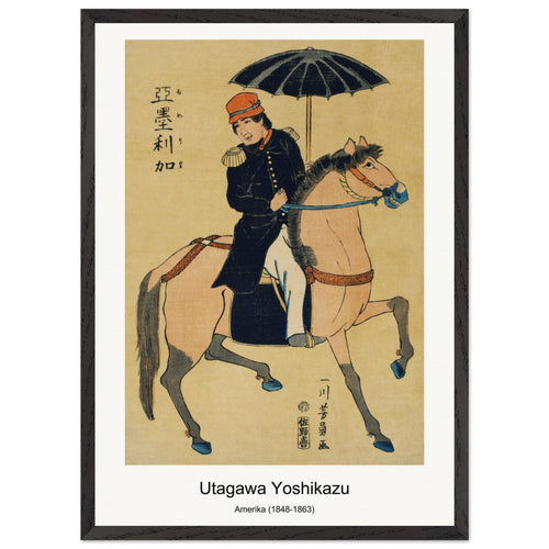 Amerika (1848-1863) by Utagawa Yoshikazu. Archival Print on Museum Quality Matte Paper. Premium Wood Framed Wall Art. Original Aspect Ratio