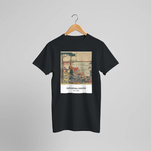 Act I (1806) by Katsushika Hokusai. Custom Print on a 100% Airlume Combed and Ring-Spun Cotton Unisex Crewneck T-shirt Optimised Aspect Ratio.