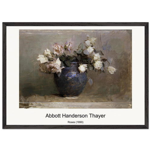 Roses (1890) by Abbott Handerson Thayer. Archival Print on Museum Quality Matte Paper. Premium Wood Framed Wall Art. Original Aspect Ratio