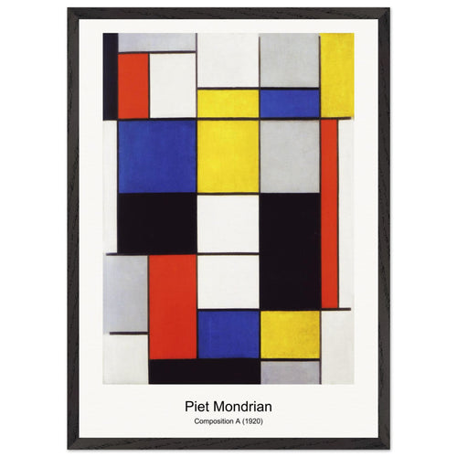 Composition in colour A (1917) by Piet Mondrian. Archival Print on Museum Quality Matte Paper. Premium Wood Framed Wall Art. Optimised Aspect Ratio.