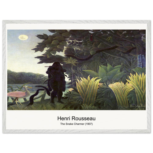 The Snake Charmer (1907) by Henri Rousseau. Archival Print on Museum Quality Matte Paper. Premium Wood Framed Wall Art. Optimised Aspect Ratio.