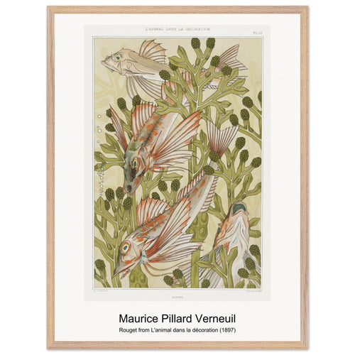 Rouget from L'animal dans la décoration (1897) by Maurice Pillard Verneuil. Archival Print on Museum Quality Matte Paper. Premium Wood Framed Wall Art. Original Aspect Ratio
