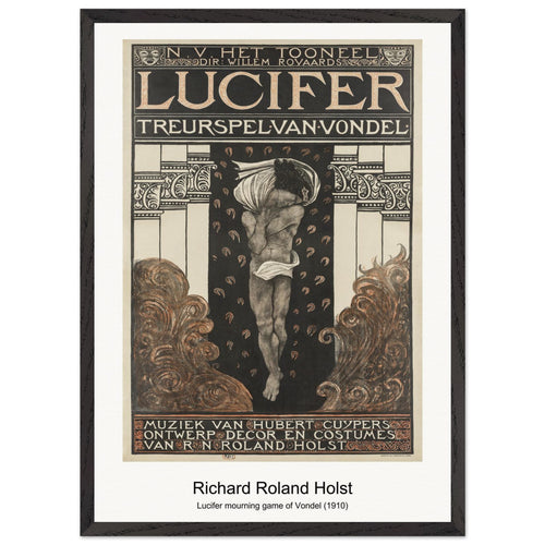 Lucifer mourning game of Vondel (1910) by Richard Roland Holst. Archival Print on Museum Quality Matte Paper. Premium Wood Framed Wall Art. Optimised Aspect Ratio.