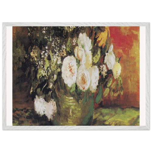 Bowl With Sunflowers Roses And Other Flowers (1886) by Vincent van Gogh. Archival Print on Museum Quality Matte Paper. Premium Wood Framed Wall Art. Optimised Aspect Ratio.