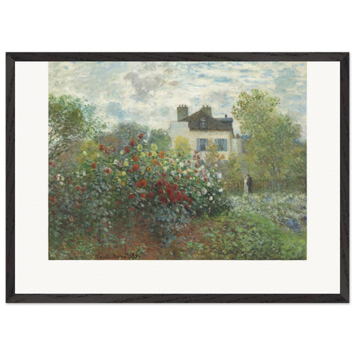 The Artist's Garden in Argenteuil (1873) by Claude Monet. Archival Print on Museum Quality Matte Paper. Premium Wood Framed Wall Art. Original Aspect Ratio