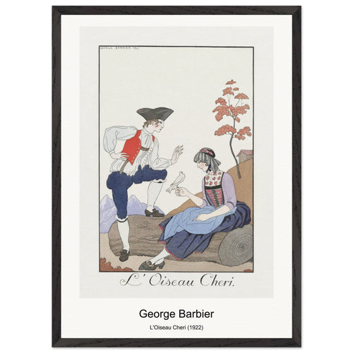 L'Oiseau Cheri (1922) by George Barbier. Archival Print on Museum Quality Matte Paper. Premium Wood Framed Wall Art. Original Aspect Ratio