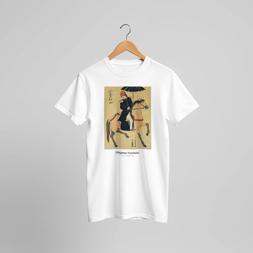 Amerika (1848-1863) by Utagawa Yoshikazu. Custom Print on a 100% Airlume Combed and Ring-Spun Cotton Unisex Crewneck T-shirt Original Aspect Ratio