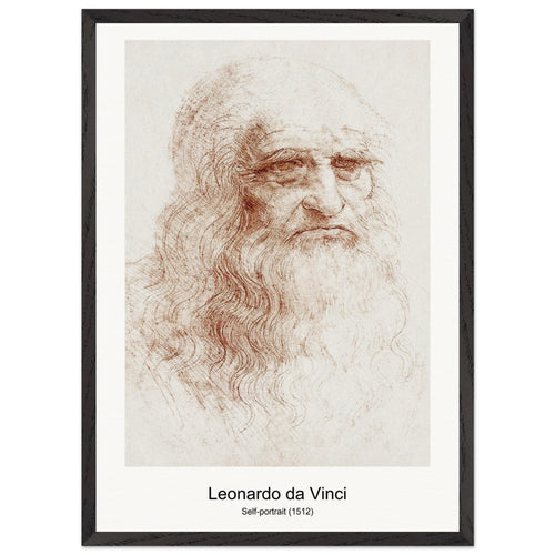 Self-portrait (1512) by Leonardo da Vinci. Archival Print on Museum Quality Matte Paper. Premium Wood Framed Wall Art. Optimised Aspect Ratio.