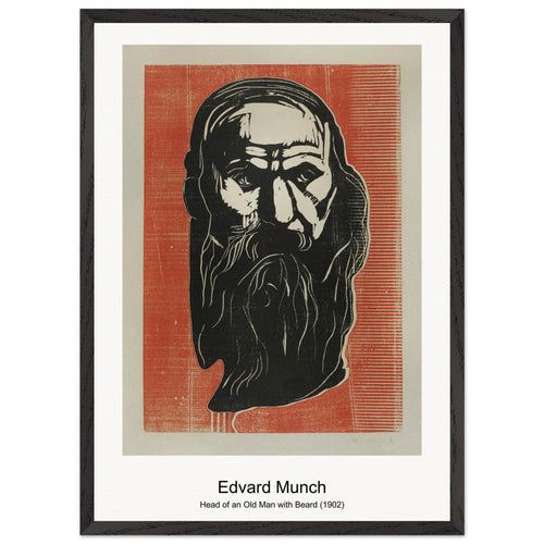 Head of an Old Man with Beard (1902) by Edvard Munch. Archival Print on Museum Quality Matte Paper. Premium Wood Framed Wall Art. Original Aspect Ratio
