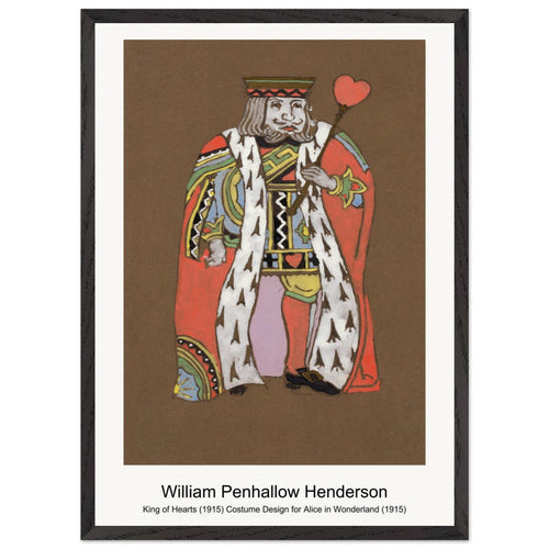 King of Hearts (1915) Costume Design for Alice in Wonderland (1915) by William Penhallow Henderson. Archival Print on Museum Quality Matte Paper. Premium Wood Framed Wall Art. Optimised Aspect Ratio.