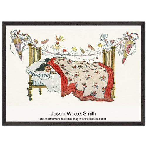 The children were nestled all snug in their beds (1863-1935) by Jessie Wilcox Smith. Archival Print on Museum Quality Matte Paper. Premium Wood Framed Wall Art. Original Aspect Ratio