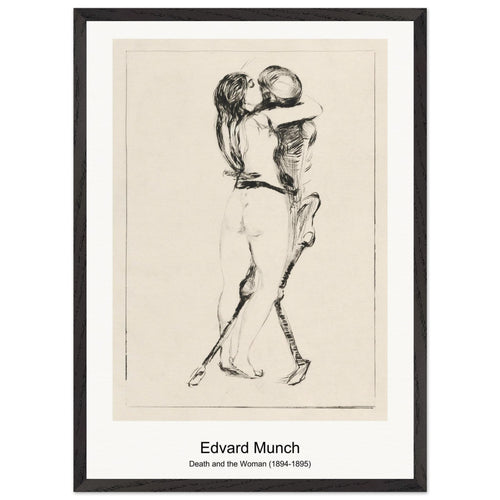 Death and the Woman (1894-1895) by Edvard Munch. Archival Print on Museum Quality Matte Paper. Premium Wood Framed Wall Art. Original Aspect Ratio