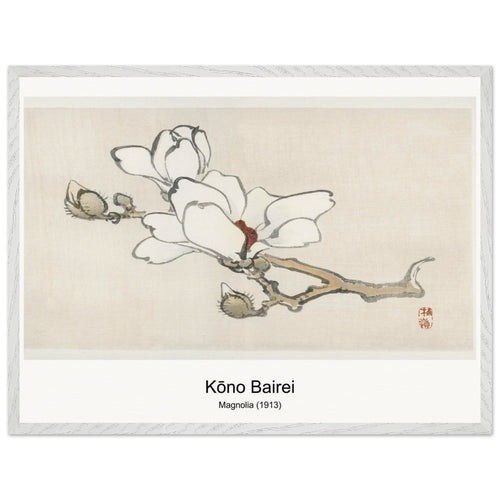 Magnolia (1913) by Kōno Bairei. Archival Print on Museum Quality Matte Paper. Premium Wood Framed Wall Art. Optimised Aspect Ratio.