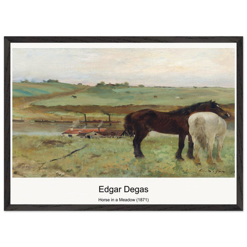 Horse in a Meadow (1871) by Edgar Degas. Archival Print on Museum Quality Matte Paper. Premium Wood Framed Wall Art. Optimised Aspect Ratio.