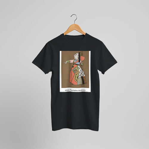 Queen of Hearts (1915) Costume Design for Alice in Wonderland (1915) by William Penhallow Henderson. Custom Print on a 100% Airlume Combed and Ring-Spun Cotton Unisex Crewneck T-shirt Optimised Aspect Ratio.